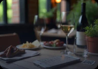 Digital business card for a restaurant