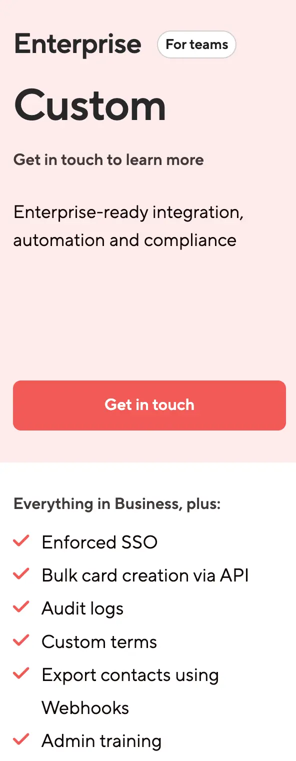 Blinq Pricing - Enterprise Plan