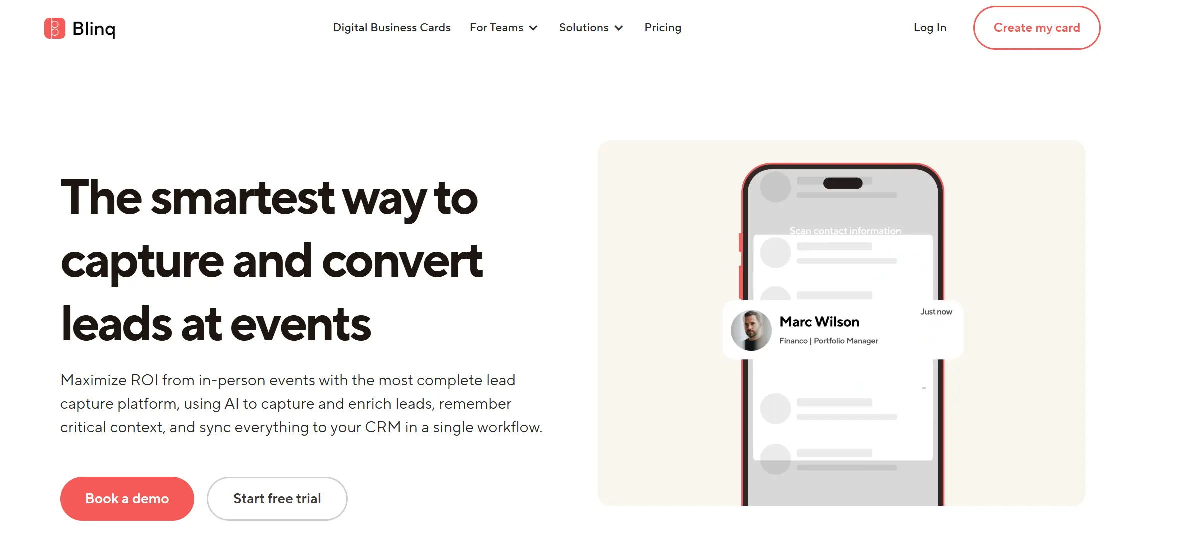 HiHello vs Blinq - Blinq Main Page