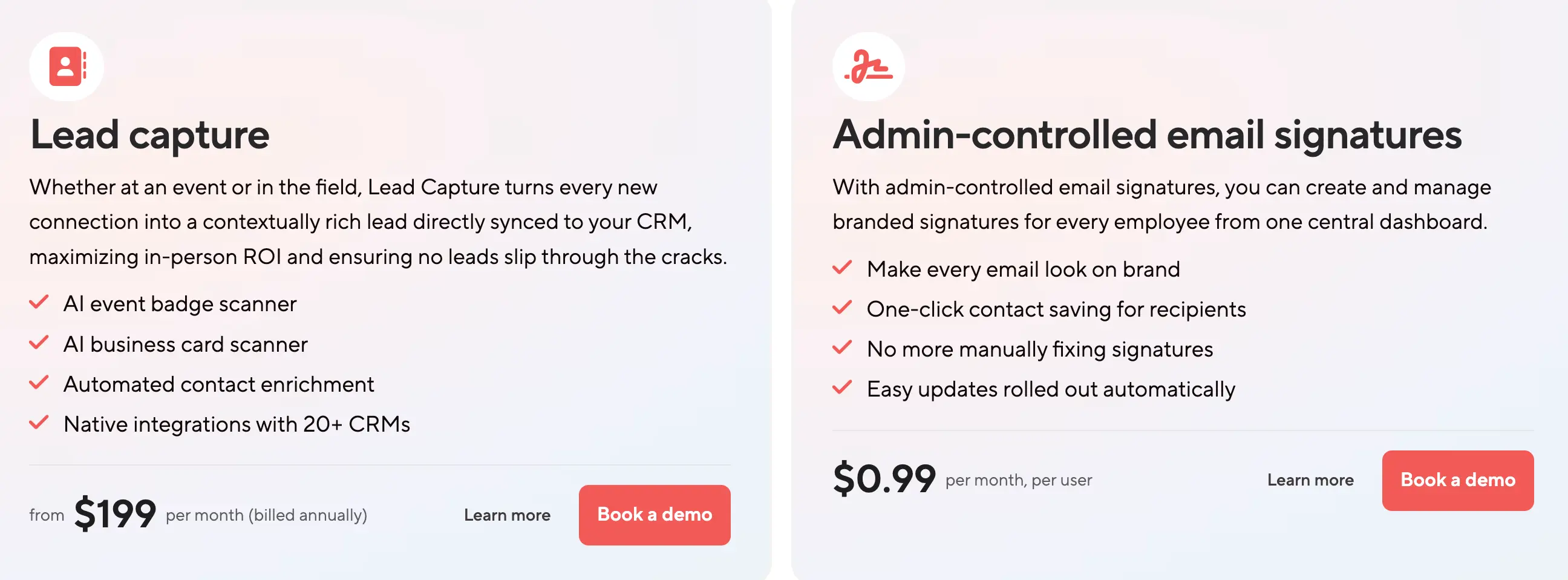 Blinq Pricing - Lead Capture