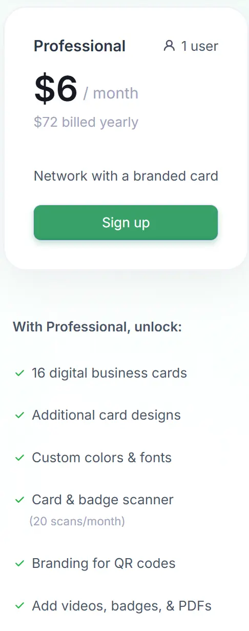 HiHello Pricing - Pro Plan